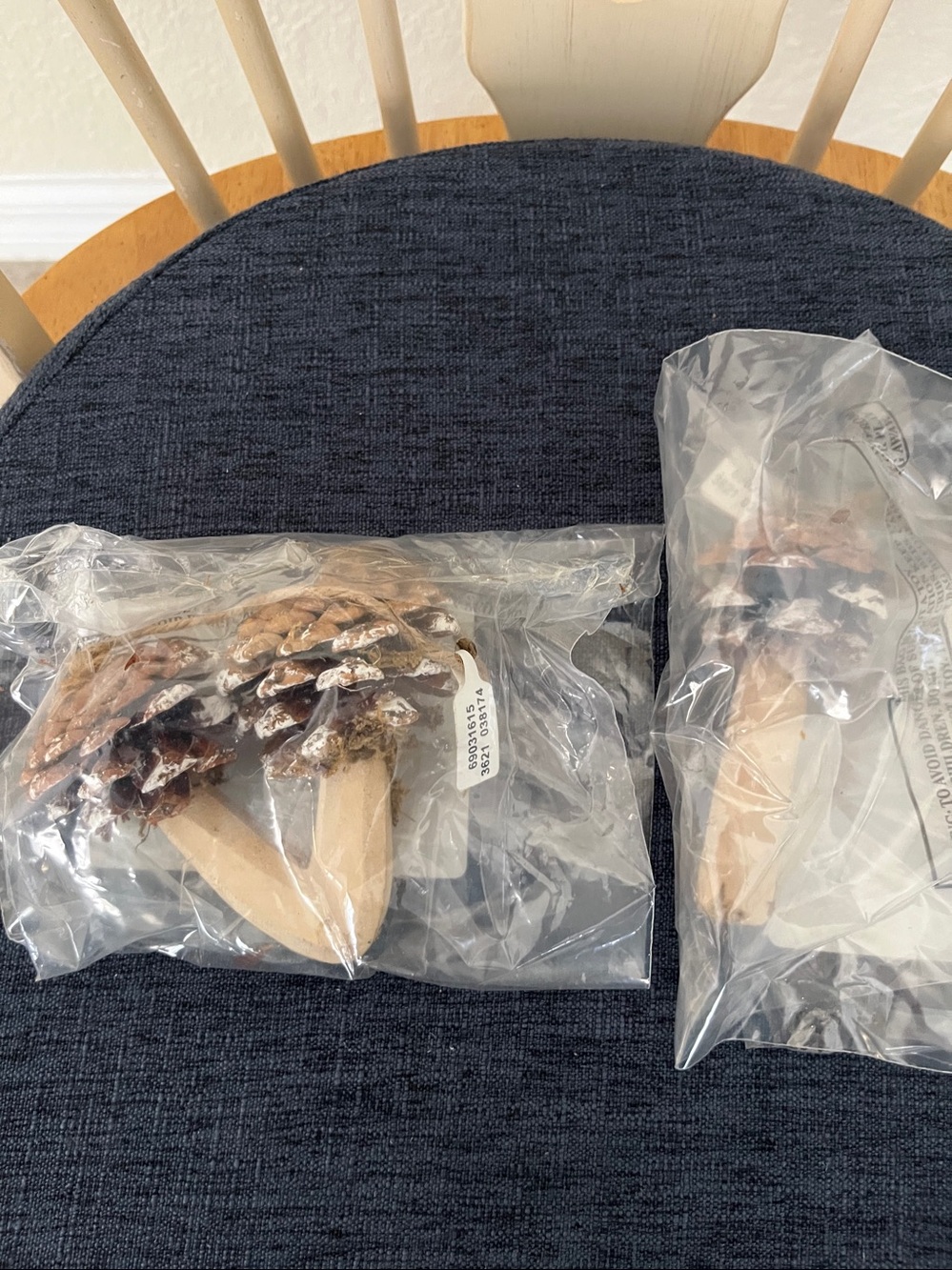 Pinecone mushroom ornaments from Anthropologie set of 2